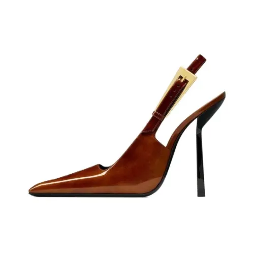 SAINT LAURENT Высокие каблуки Коричневый Женские