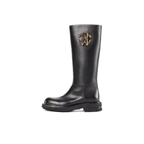 Roberto Cavalli Женские высокие сапоги до колена черные