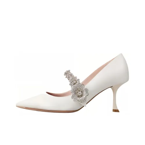 Roger Vivier Bouquet Flower Высокие каблуки Бежевый Женские