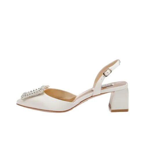 Badgley Mischka Emmie Грубый каблук Высокие каблуки 7 см Женские Белые