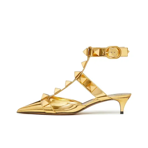 Valentino Roman Stud Конусный каблук Высокие каблуки Женские Золото