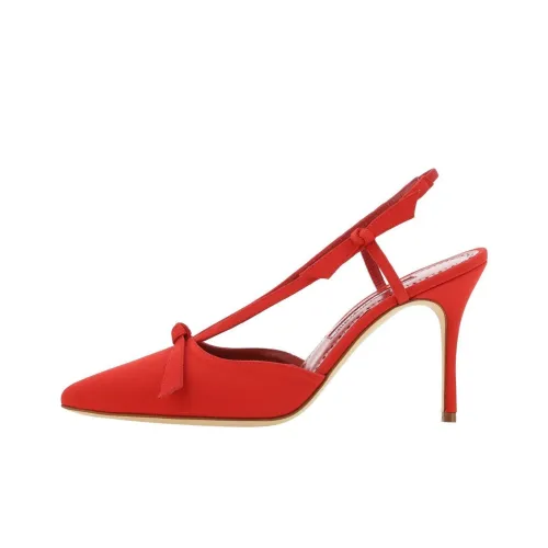 MANOLO BLAHNIK Узкий каблук Высокие каблуки 9 см Женские Красный