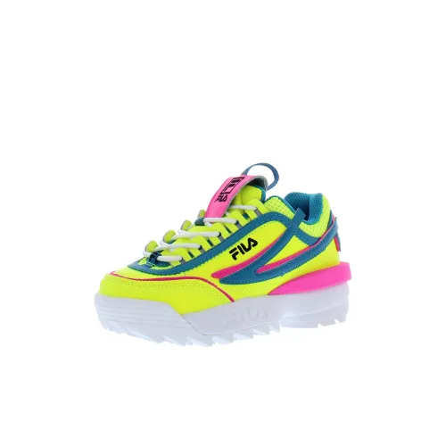 FILA KIDS Disruptor II Exp противоскользящий устойчивый к истиранию низкий топ KIDS Lifestyle Shoes Желтый синий розовый