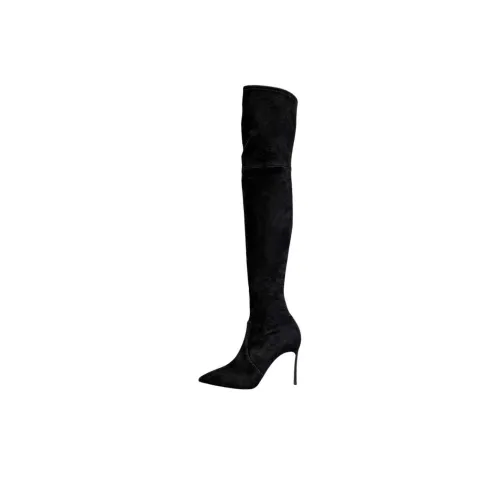 Casadei Женские ботинки выше колена, черного цвета