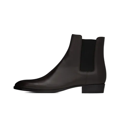 SAINT LAURENT Wyatt Ankle Chelsea Boots Женские Коричневый