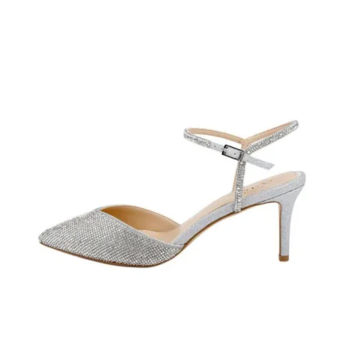 Badgley Mischka Georgina Узкий каблук Высокие каблуки 7 см Женские Серебряные