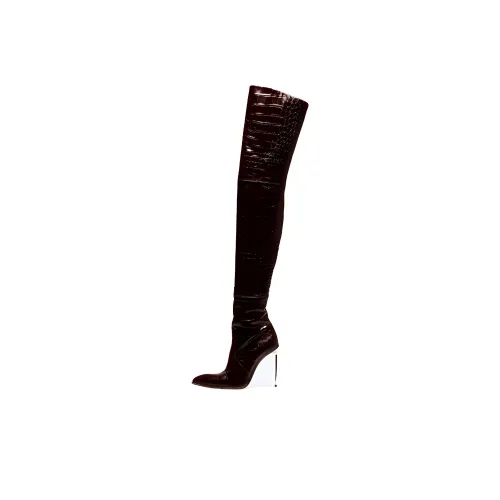 Bally Женские ботинки выше колена, красного цвета