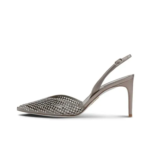 RENE CAOVILLA Имбирный Узкий каблук Высокие каблуки 7,8 см Женские Серый