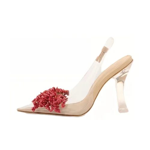 CULT GAIA Bijan Грубый каблук Высокие каблуки 10 см Женские Бежевый