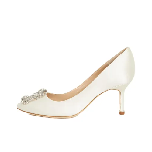 MANOLO BLAHNIK Узкий каблук Высокие каблуки 7 см Женские Белые