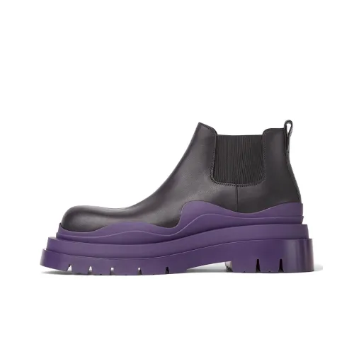 Bottega Veneta Tire Chelsea Ankle Chelsea Men's Black Purple