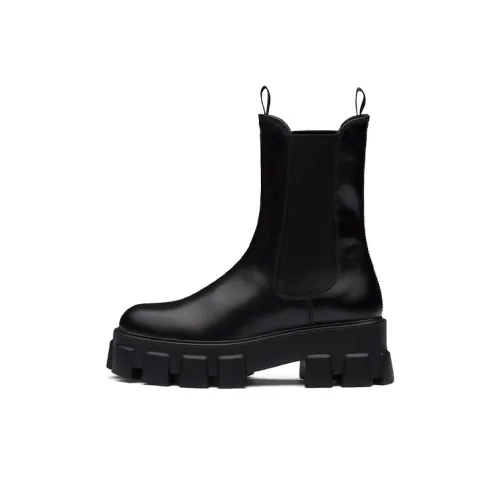 PRADA Monolith Короткий Челси Женские Черный