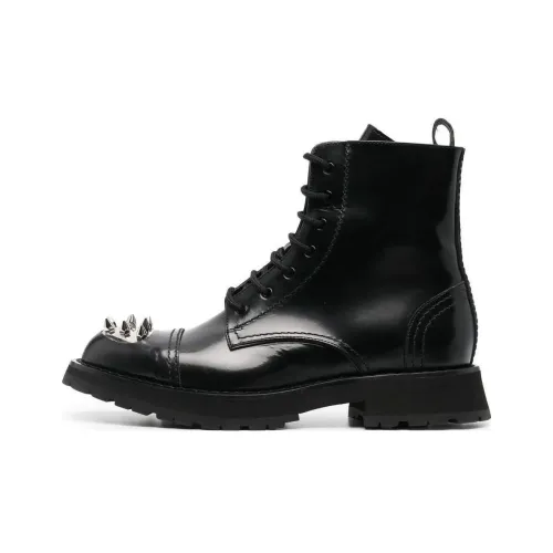 Alexander McQueen Панк Модный Ботильоны Мужские Черные