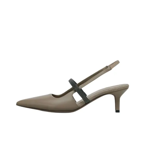 Brunello Cucinelli Monili Высокие каблуки Тауповый Женские