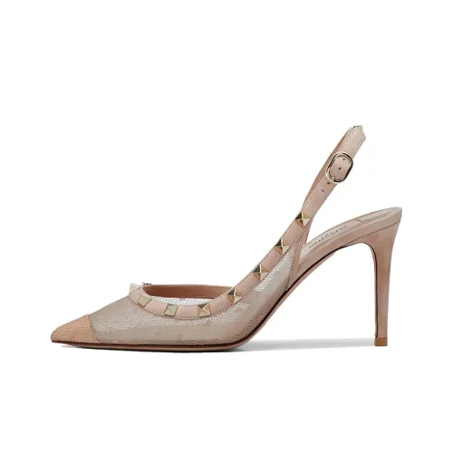 Valentino Rockstud Узкий каблук Высокие каблуки Женские Телесный