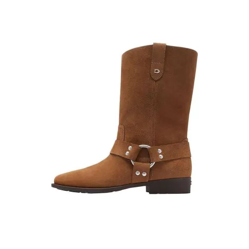 COACH Подпись Ботильоны 3 см Женские Кокос Коричневый