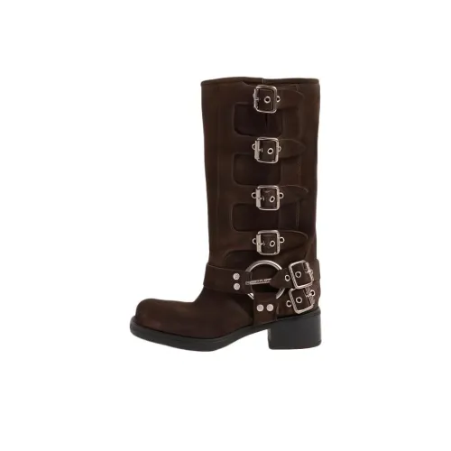 MIU MIU Ботильоны 5 см Женские Коричневые