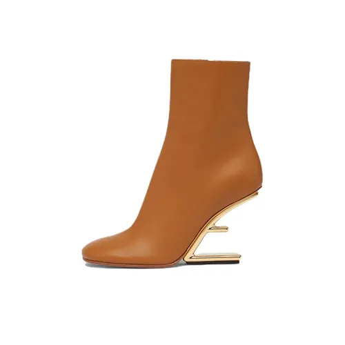 Fendi First Ботильоны 9,5 см Женские Коричневые