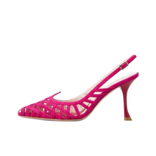 Roger Vivier I Love Vivier Multistrap Узкий каблук Высокие каблуки 8,5 см Женские Розовый