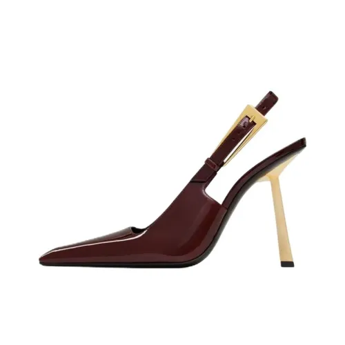 SAINT LAURENT Высокие каблуки Темно-коричневый Женские