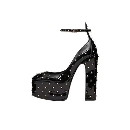 Valentino Коричневый Go Грубый каблук Высокие каблуки 15,5 см Женские Черный