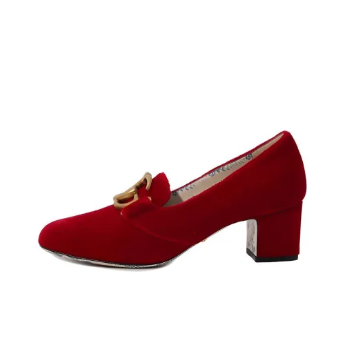 GUCCI Грубый каблук Высокие каблуки 5,4CM Женские Красный