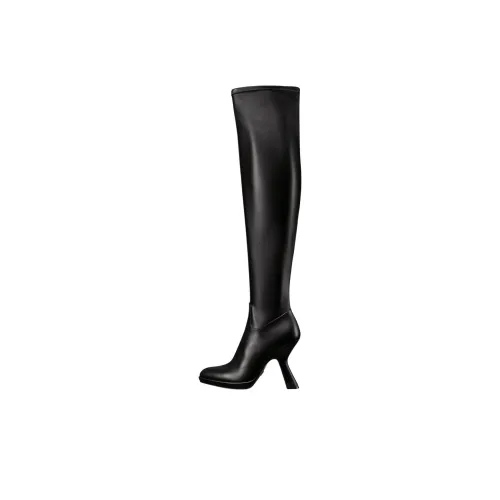 DIOR D Fiction Бесконечность Dream Зеркальце Knee-high Boots 10,5cm Женские Black