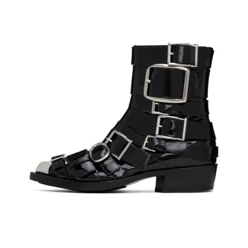 Alexander McQueen Панк ботильоны женские черные серебряные