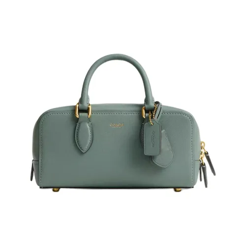 COACH Bowery Перчаточная дубленая кожа Сумка через плечо Сумка среднего размера Женская Латунь с Шалфейным