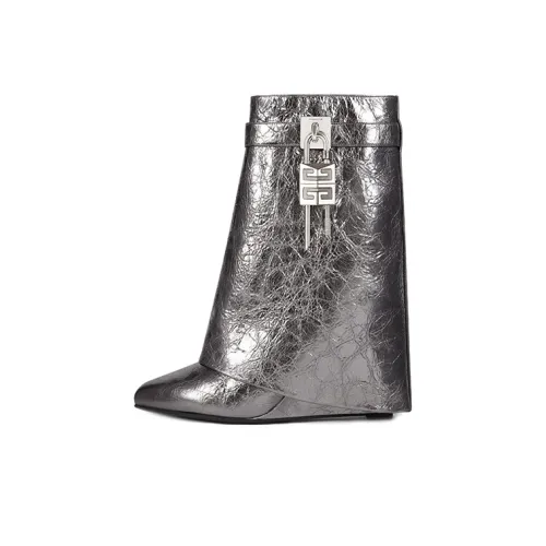 Givenchy Shark Lock Стильные Сандалии 9 см Женские Серебряные