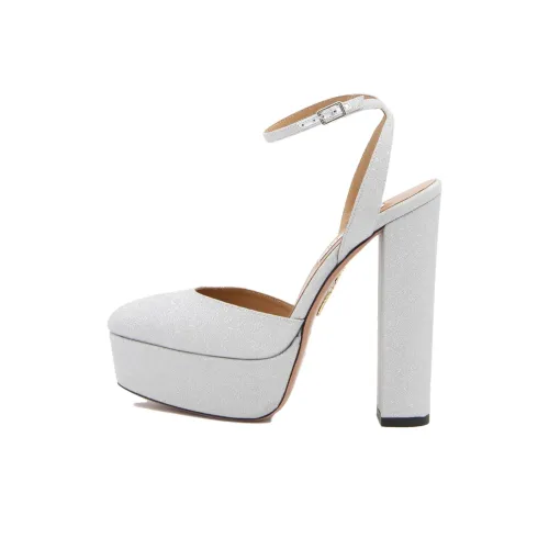 AQUAZZURA Грубый каблук Высокие каблуки 14 см Женские Белые