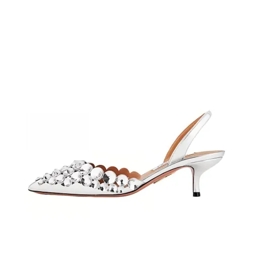 AQUAZZURA Высокие каблуки Серебристые Женские