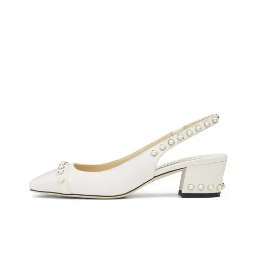 Jimmy Choo Hya 45 Грубый каблук Высокие каблуки Женские Латте