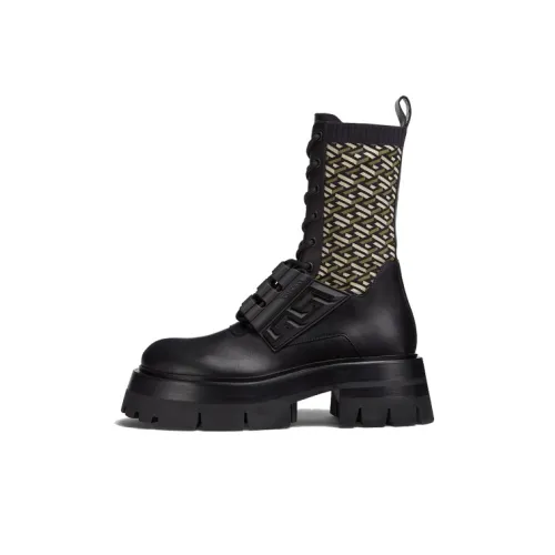 VERSACE Короткий Мартин Ботин Женские Черный