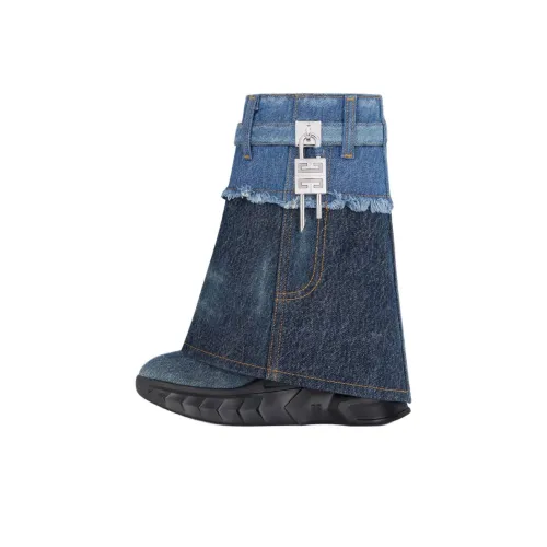 Givenchy Shark Lock Ботильоны Biker 8,3 см Женские Синие