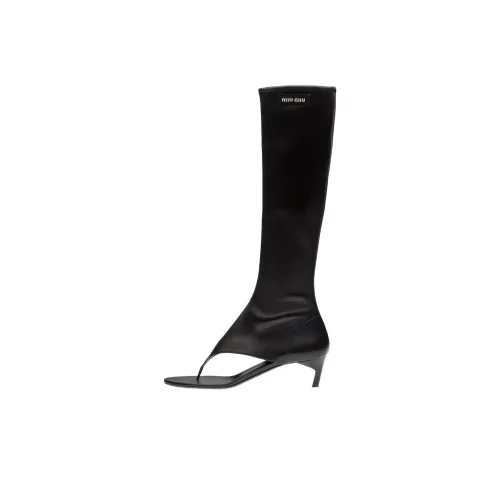MIU MIU Женские высокие сапоги на колено черные