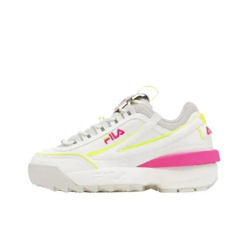 FILA Disruptor 2 Износостойкий и Легкий Низкий Топ Беговые кроссовки Женские Белые