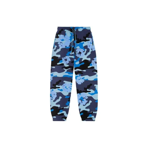 Denim Tears Camouflage Floral Collection Синие Унисекс Вязаные Тренировочные Брюки