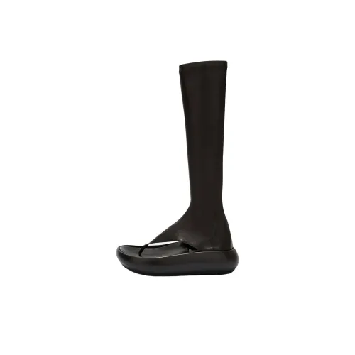 JIL SANDER Женские высокие сапоги до колена, черные
