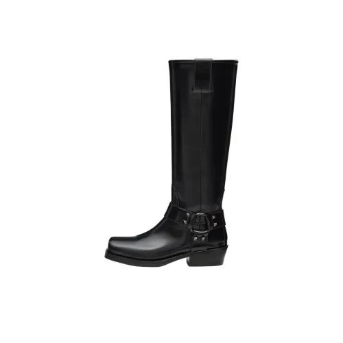 Valentino Rockstud Колено Высокие сапоги 4CM Женские Черный