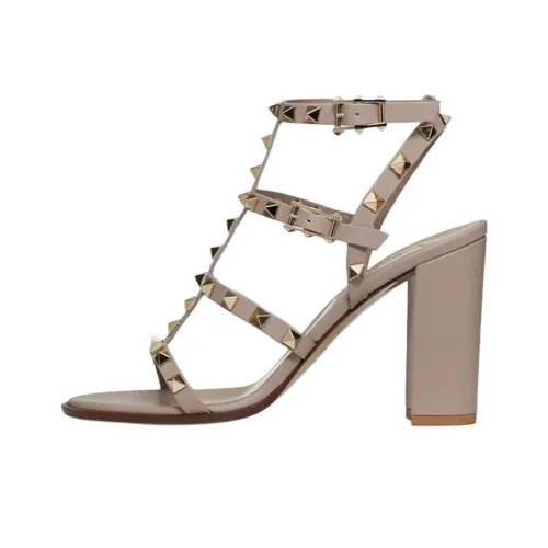 Valentino Rockstud Квадратный каблук Высокие каблуки 9 см Женские Телесный