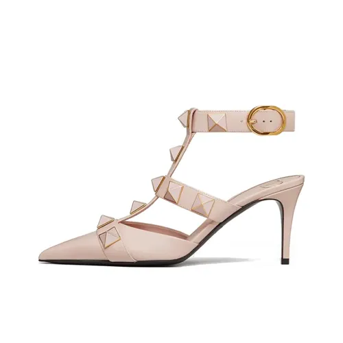 Valentino Roman Stud Узкий каблук Высокие каблуки Женские Розовый