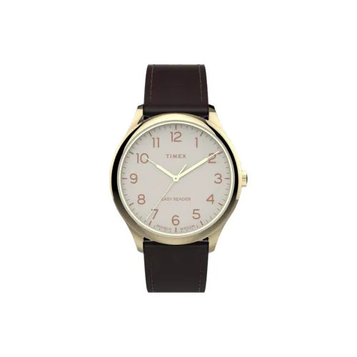 TIMEX Наручные часы Кварцевый механизм Кожаный ремешок 40 мм Белый циферблат Мужские часы