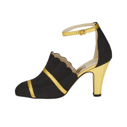 FERRAGAMO Esther Конусный каблук Высокие каблуки Женские Черный Золото