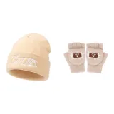 Бежевая кепка + хаки перчатка