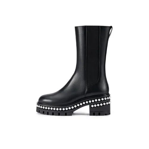 Stuart Weitzman SW Soho Pearl Chelsea BOOTIE Crew Chelsea Women's Black