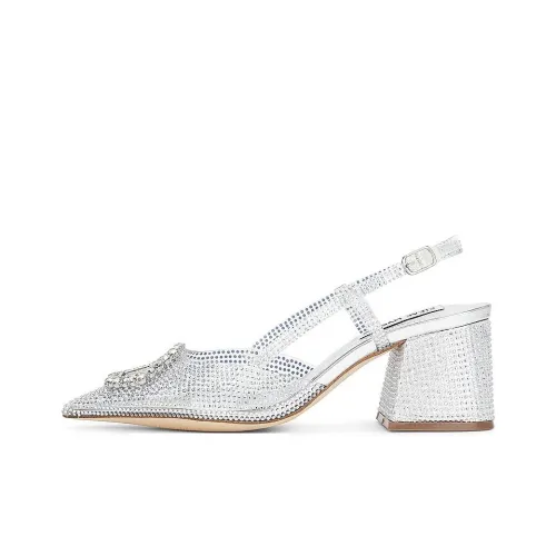 STEVE MADDEN Bergen Высокий каблук 6,5 см грубый каблук женские серебряный