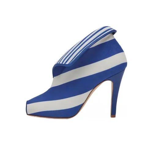 MANOLO BLAHNIK Ботильоны 10,5 см Женские Белый Синий