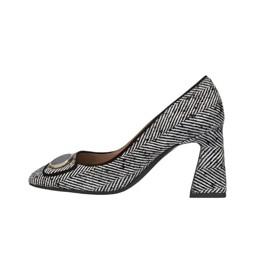 Pollini Высокие каблуки Черный/Белый Женские