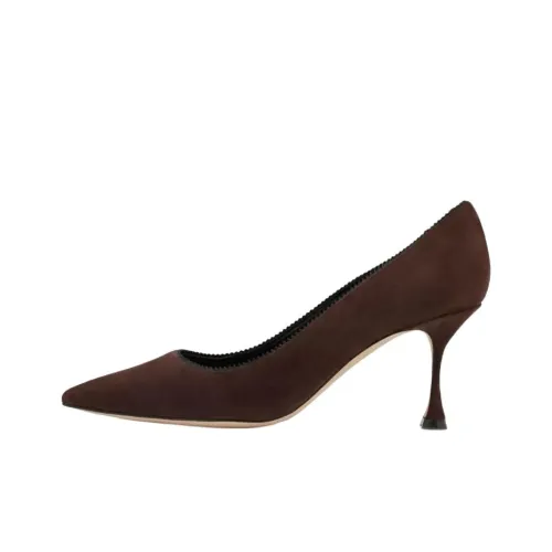 MANOLO BLAHNIK Osmaclo Узкий каблук Высокие каблуки 7 см Женские Коричневый